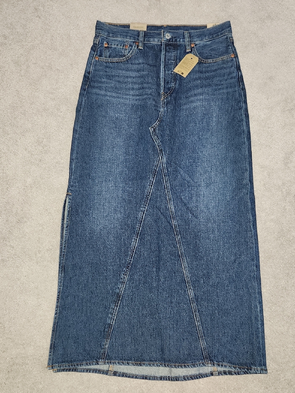 Levi's Iconic Long Skirt, Dark Wash, Size 29, New with Tags - Picture 8 of 16